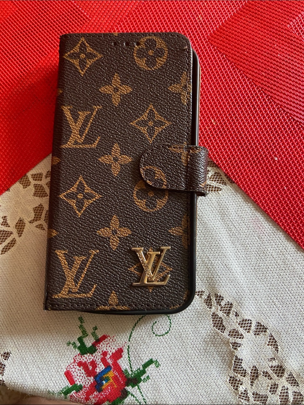 Luxury Brown Monogram Folio IPhone Case wallet